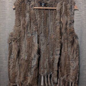 IT! Real raccoon and rabbit fur vest